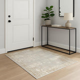 3' X 5' Ivory Abstract Power Loom Area Rug