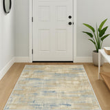 3' X 5' Beige Abstract Power Loom Area Rug