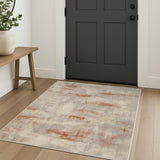 3' X 5' Gray Abstract Power Loom Area Rug