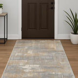 3' X 5' Gray Abstract Power Loom Area Rug