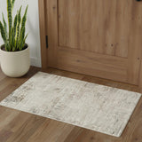 3' X 5' Ivory Abstract Power Loom Area Rug