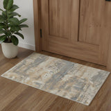 3' X 5' Ivory Abstract Power Loom Area Rug