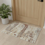 3' X 5' Ivory Abstract Power Loom Area Rug