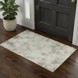 3' X 5' Gray Abstract Power Loom Area Rug