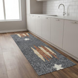 8' Blue Power Loom Runner Rug