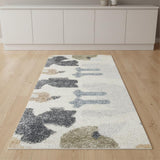 8' Ivory Animal Print Power Loom Runner Rug