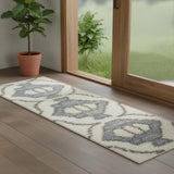 6' Blue Floral Runner Rug