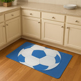 5' Blue Flatweave Round Rug