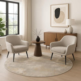 6' Gray Abstract Round Rug