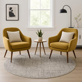 6' Gray Abstract Round Rug