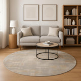 8' Gray Abstract Round Rug