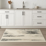 8' Gray Abstract Runner Rug