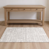 4' X 6' Ivory Abstract Shag Power Loom Area Rug