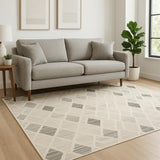 5' X 7' Beige Geometric Area Rug
