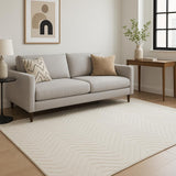 5' X 7' Ivory Abstract Area Rug