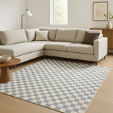 6' X 9' Ivory Checkered Area Rug