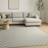 6' X 9' Gray Checkered Area Rug