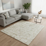 6' X 9' Ivory Checkered Area Rug