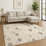 6' X 9' Beige Geometric Area Rug