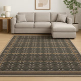 8' X 10' Black Geometric Area Rug