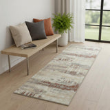 7' Ivory Abstract Runner Rug