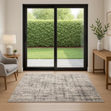7' Gray Abstract Runner Rug