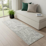7' Gray Abstract Power Loom Runner Rug