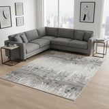 8' X 10' Gray Checkered Area Rug