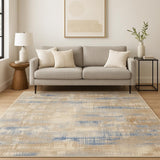 5' X 7' Beige Abstract Area Rug