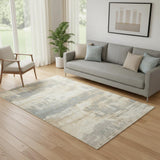 5' X 7' Ivory Abstract Area Rug