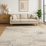 5' X 7' Ivory Abstract Area Rug