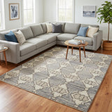 6' X 9' Blue Floral Area Rug