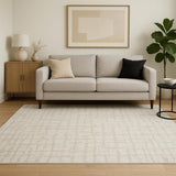 5' X 7' Gray Abstract Shag Power Loom Area Rug