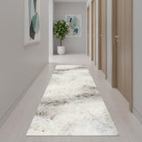 12' Gray Geometric Power Loom Runner Rug