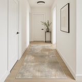 10' Gray Abstract Power Loom Runner Rug