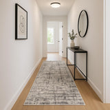 10' Gray Abstract Power Loom Runner Rug