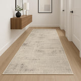 10' Ivory Abstract Power Loom Runner Rug