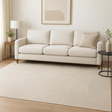 5' X 7' Beige Geometric Power Loom Area Rug