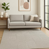 5' X 7' Gray Geometric Power Loom Area Rug