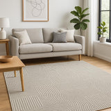 5' X 7' Gray Geometric Power Loom Area Rug