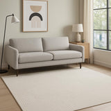 5' X 7' Ivory Geometric Power Loom Area Rug