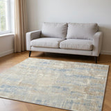 7' X 10' Beige Abstract Power Loom Area Rug