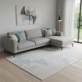 8' X 10' Gray Floral Power Loom Area Rug