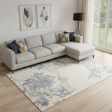 8' X 10' Ivory Floral Power Loom Area Rug
