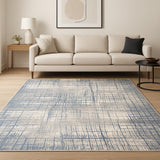 8' X 10' Ivory Abstract Power Loom Area Rug