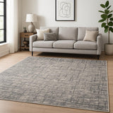 8' X 10' Gray Abstract Power Loom Area Rug