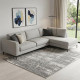 8' X 10' Gray Abstract Power Loom Area Rug