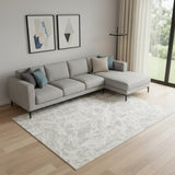8' X 10' Gray Abstract Power Loom Area Rug