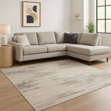 8' X 10' Ivory Abstract Power Loom Area Rug