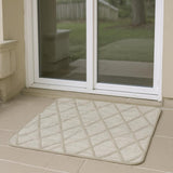 6' Green Wool Geometric Hand Woven Runner Rug